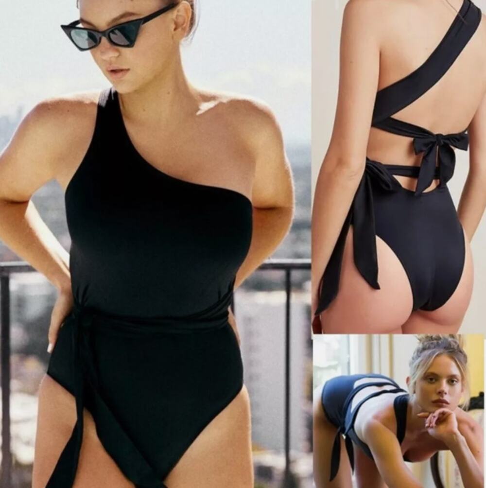 We Are HAH Black One Piece Swimsuit Size S, Noir 1 4 Ur Soul One Shoulder Resort